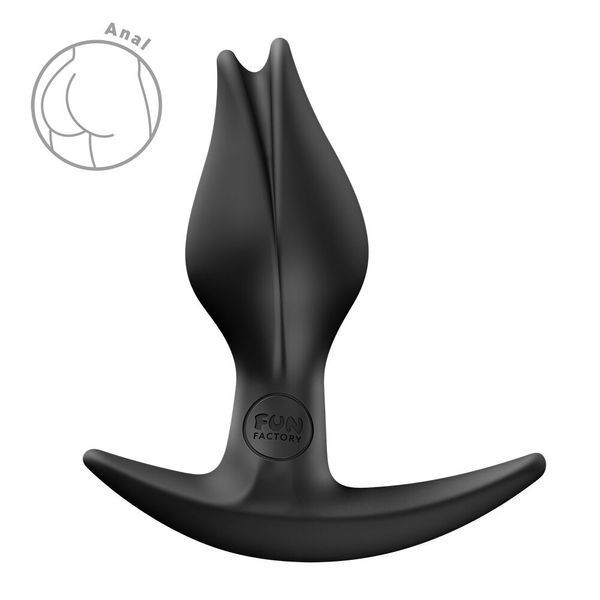 Анальная пробка Fun Factory BOOTIE FEM Black, в виде бутона, диаметр 2,9 см, тонкий ограничитель SX3692 фото