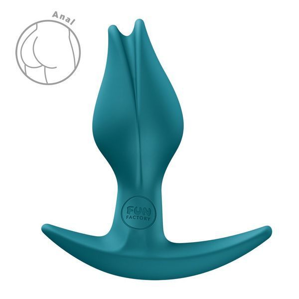 Анальная пробка Fun Factory BOOTIE FEM Bottle Green, в виде бутона, диаметр 2,9 см, тонкий ограничитель SX3693 фото