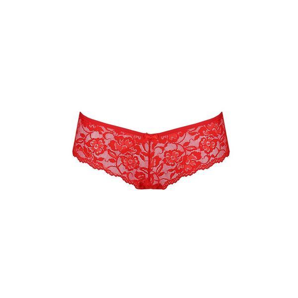 Трусики-бразилиана из цветочного кружева Passion RAJA THONG L/XL, red SO5376 фото
