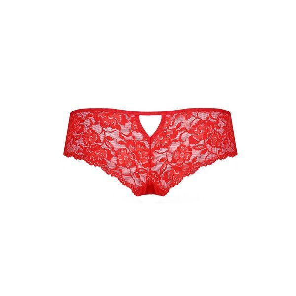 Трусики-бразилиана из цветочного кружева Passion RAJA THONG L/XL, red SO5376 фото