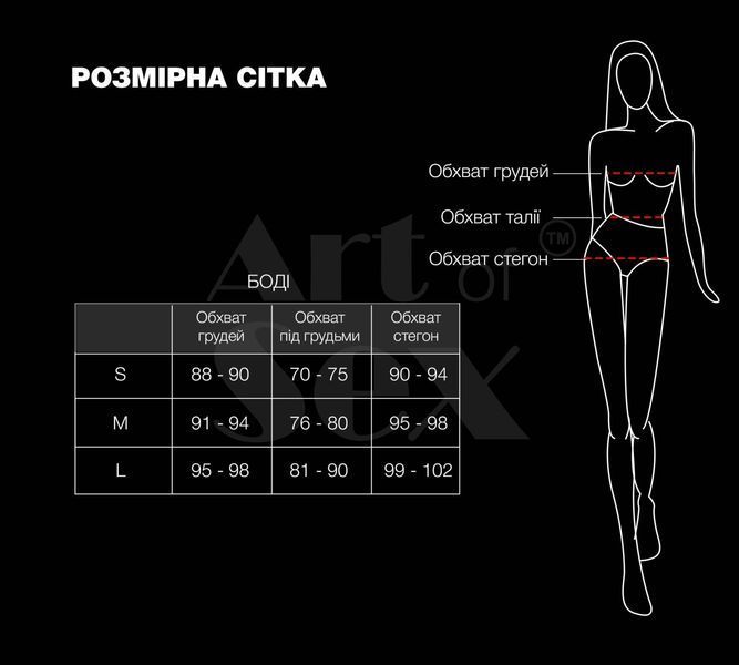 Лаковане боді Art of Sex - Jazz, колір чорний, розмір L SX3886 фото