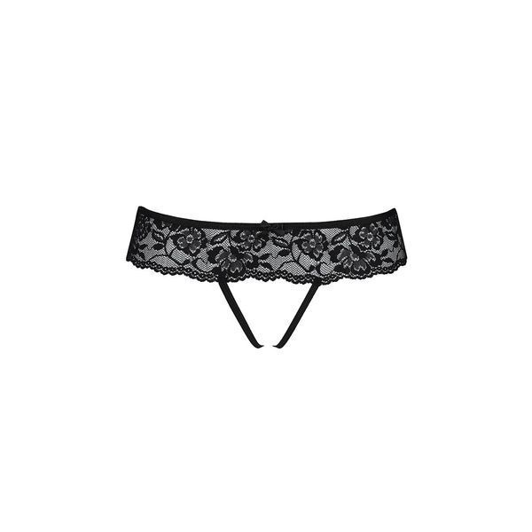 Кружевные стринги с доступом Passion SENIA THONG S/M, black SO5380 фото