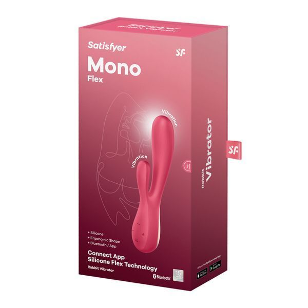 Смарт вібратор-кролик Satisfyer Mono Flex Red, 2 мотори, керування через інтернет SO3900 фото