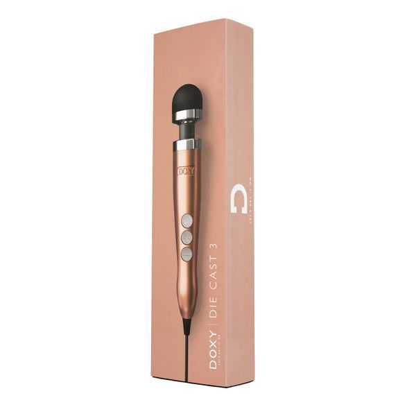 Вибромассажер DOXY Die Cast 3 Rose Gold, очень мощный, питание 220В, металлический корпус SX2457 фото