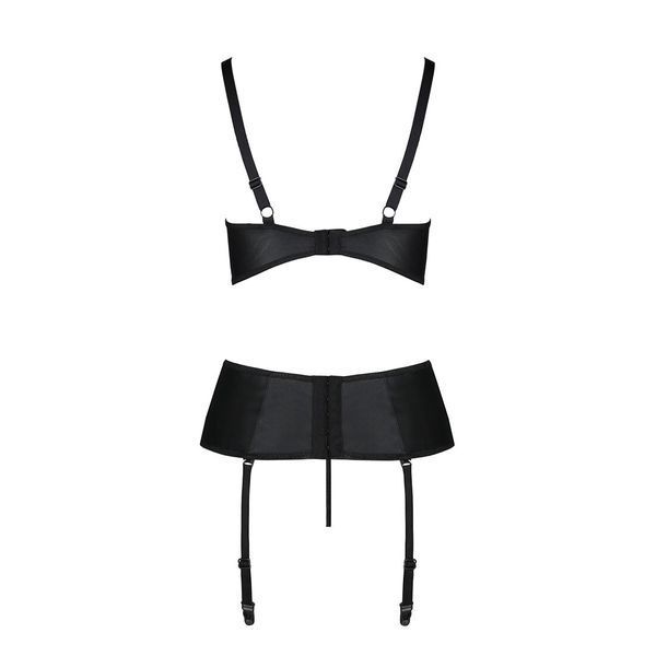 Корсет с открытой грудью Passion JANNIES CORSET XXL/XXXL black, стринги в наборе SO8447 фото