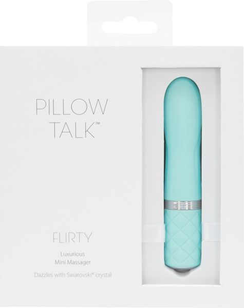 Розкішний вібратор PILLOW TALK - Flirty Teal з кристалом Swarovski, гнучка головка SO2726 фото