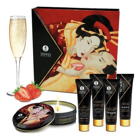 Подарунковий набір Shunga GEISHAS SECRETS &ndash; Sparkling Strawberry Wine: для шикарної ночі вдвох SO2557 фото