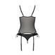 Корсет со шнуровкой Passion NESSY CORSET XXL/XXXL black, стринги с открытым доступом, пажи для чулок SO8456 фото 4
