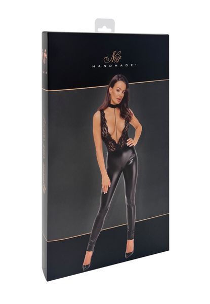 Комбинезон Noir Handmade F298 Libido, XXL, под латекс, кружевной верх, чокер, съемные бусы, доступ SX0229 фото