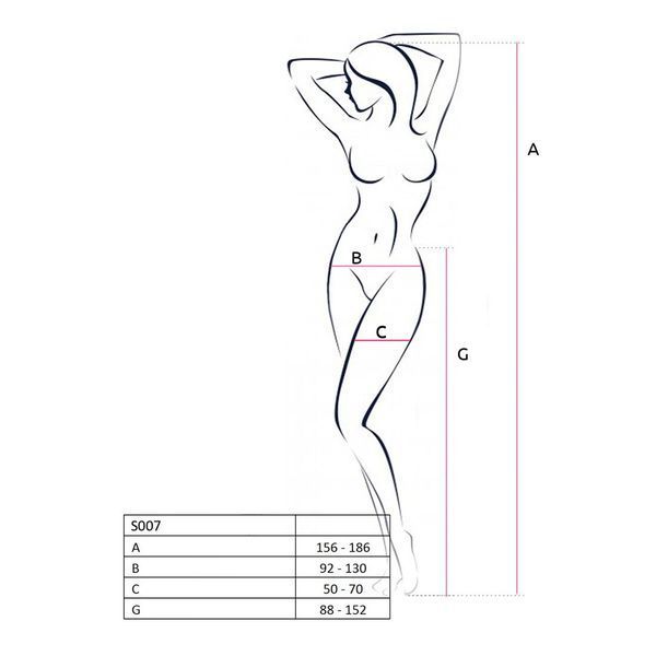 Эротические колготки-бодистокинги Passion S025 One Size, White, имитация ажурных чулочков с пояском PSS025W фото