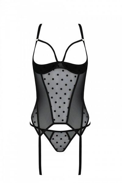 Корсет Passion MARINA CORSET, L/XL, black, с открытыми чашками SO9729 фото