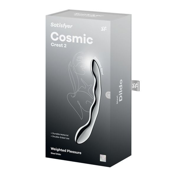 Металевий дилдо Satisfyer Cosmic Crest 2, двосторонній, можна нагрівати й охолоджувати SX3252 фото