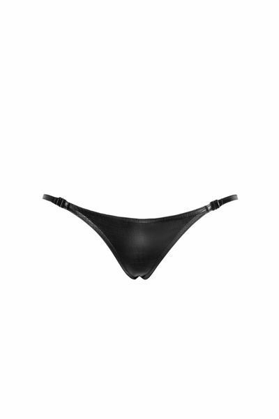 Трусики-стринги Noir Handmade P012 Wild, XXL, под латекс, крокодиловый принт, застежки по бокам SX0343 фото