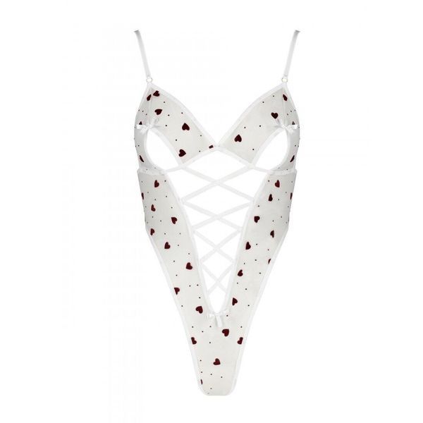 Эротическое боди с рисунком Passion LOVELIA BODY L/XL, white SO4756 фото