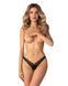 Трусики-стрінги з мереживом Obsessive Arrowel Black crotchless thong L/XL SX2583 фото 1