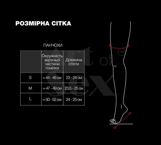 Лаковані панчохи зі шнурівкою Art of Sex - Mistress, чорні, розмір L SX3423 фото